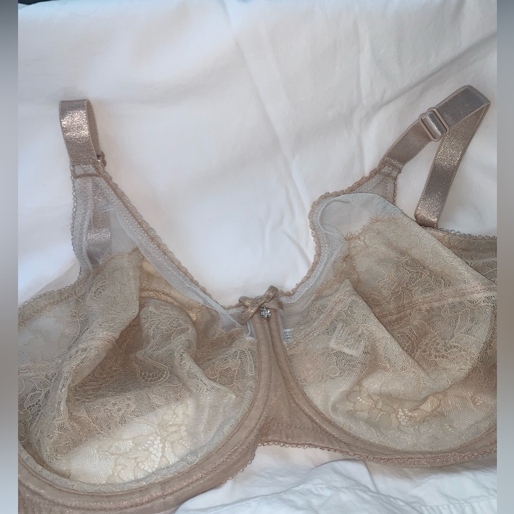 WACOAL 855186 RETRO CHIC unlined
Chantilly Lace Toast UW Minimizer Bra 42H - Picture 6 of 14